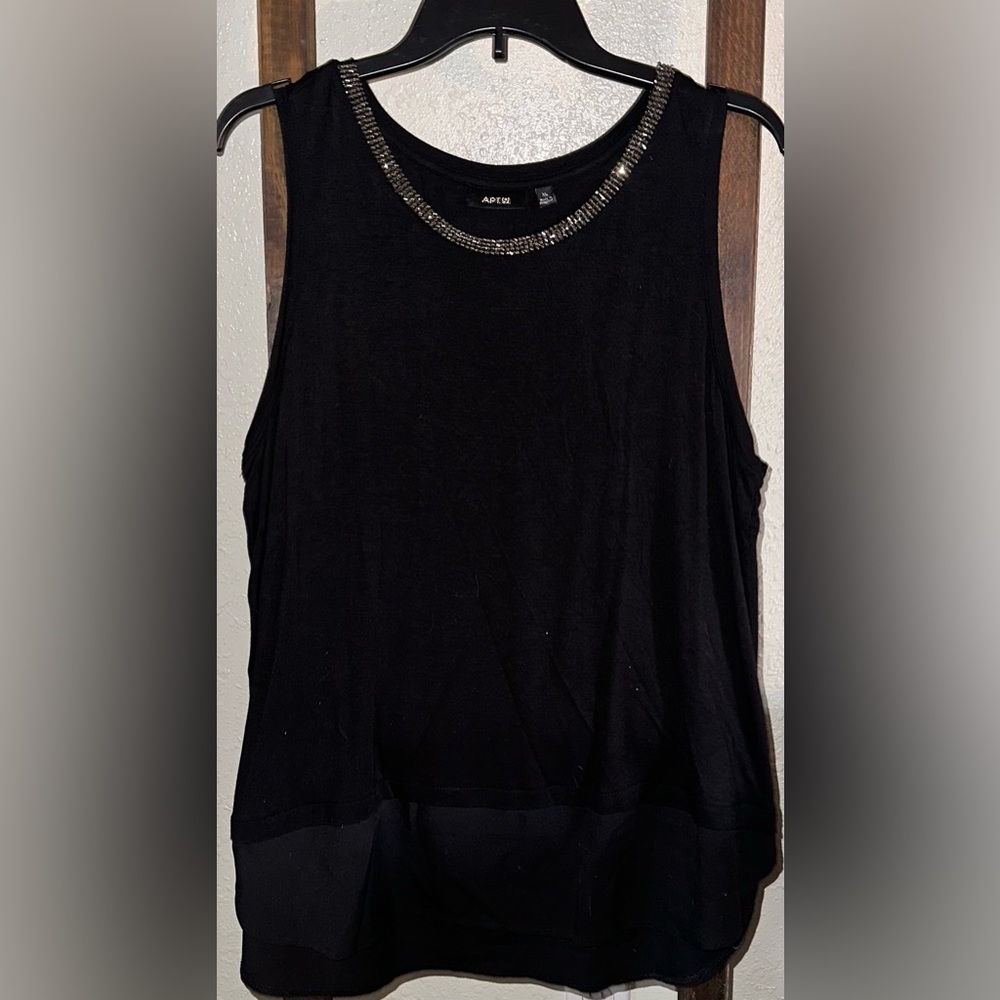 Apt9 Black Sleeveless Shirt
